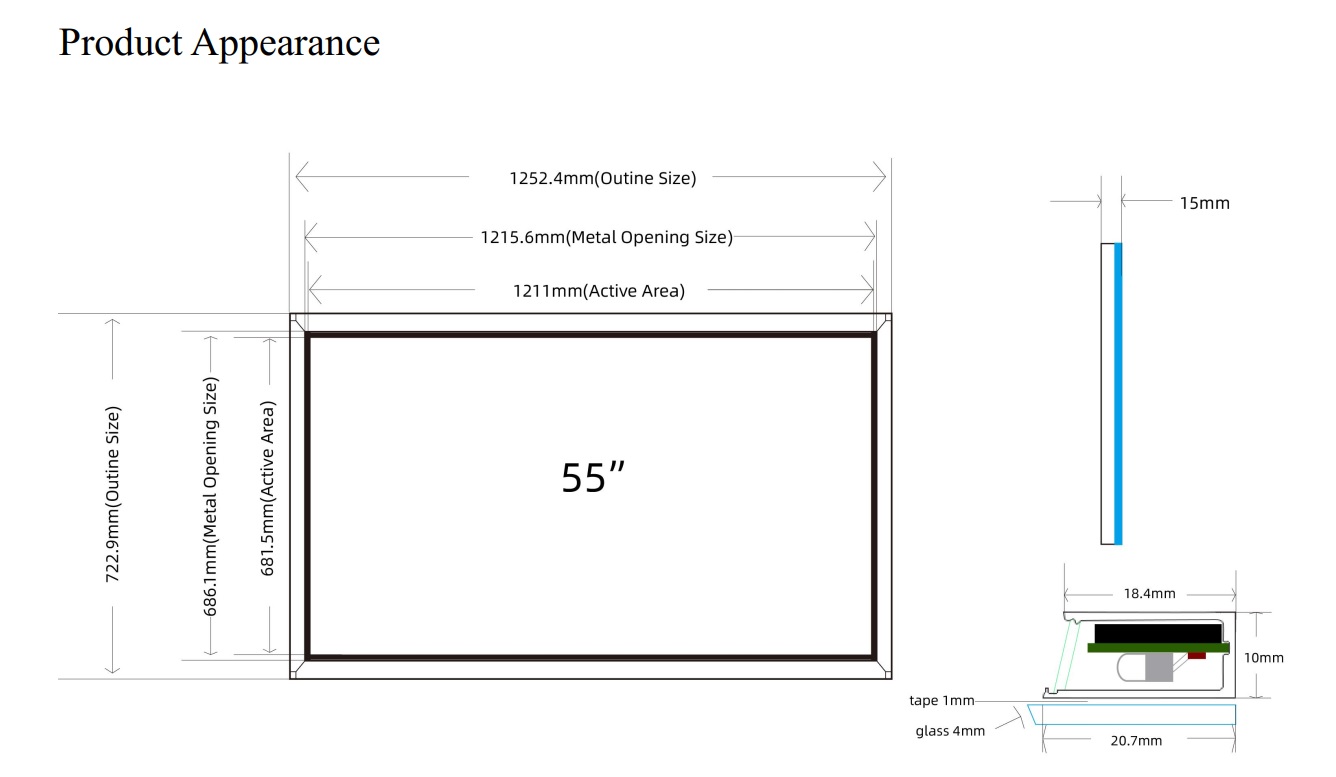 IR Touch Frame Sizes